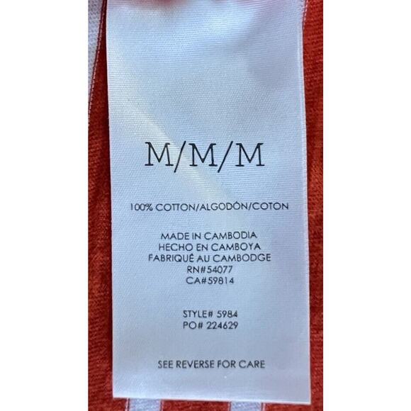 Cabi Slouchy Oversized Orange White Stripe Short Sleeve Boxy Top Women’s Size M - Picture 10 of 10